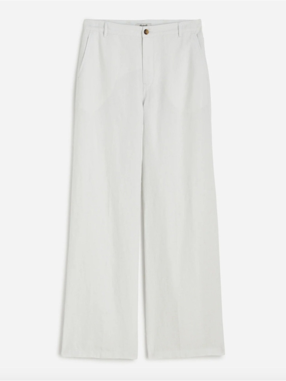 Madewell The Zoe Relaxed Wide Pant in 100% Linen Size 14 in Salt White - Picture 4 of 12